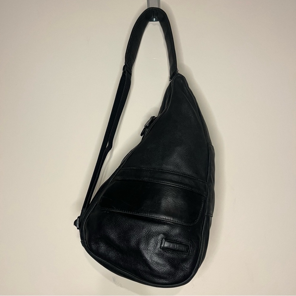 VTG L.L. BEAN Traveler Ameribag Healthy Back Genuine Leather Shoulder Bag